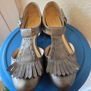 Naturalizer Women's Silver Fringe T-Strap Shoes